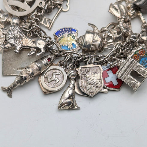 1970 年代英國復古純銀吊飾手鍊 95 克