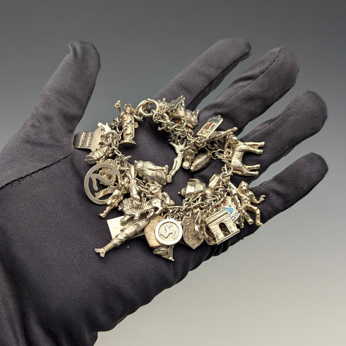 1970 年代英國復古純銀吊飾手鍊 95 克