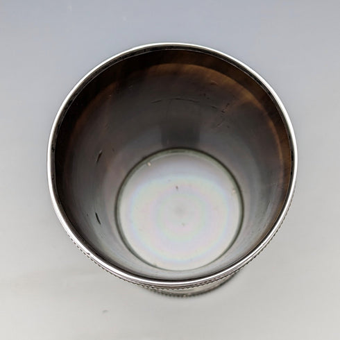 1872 British antique sterling silver horn beaker cup by Thomas Smiley