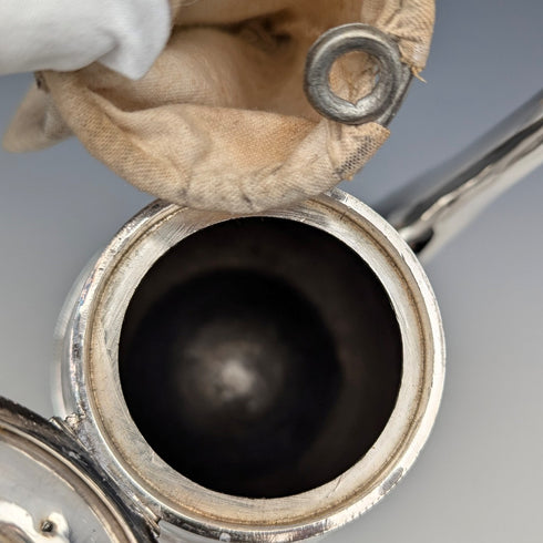 Antique British silver plate coffee pot, circa 1870, Philip Ashberry