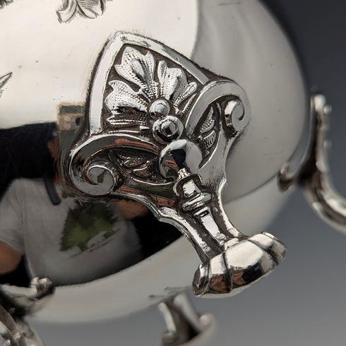 Antique British silver plate coffee pot, circa 1870, Philip Ashberry