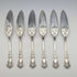 Antique British silver plate fish knife set of 6, Martin Hall