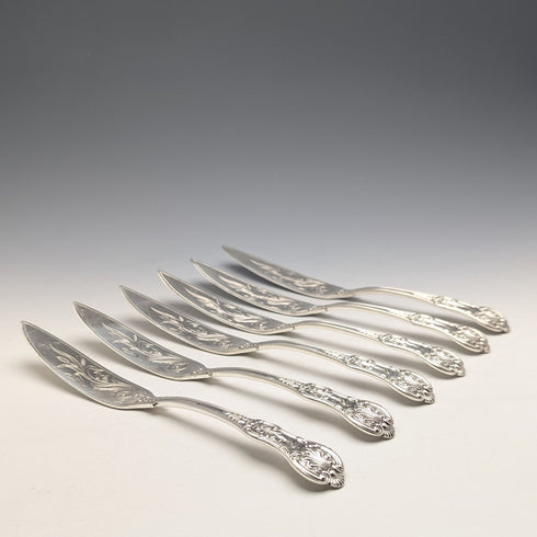 英国アンティーク シルバープレート製 フィッシュナイフ 6本セット Martin Hall