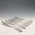 Antique British silver plate fish knife set of 6, Martin Hall