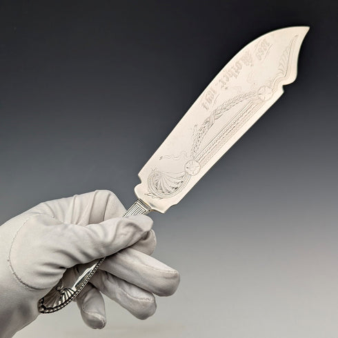 約 1890 年美國古董純銀蛋糕盤 88 克 Gorham