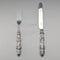 1833 British antique sterling silver dessert cutlery pair, total weight 74g, Thomas Sansom