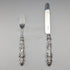 1833 British antique sterling silver dessert cutlery pair, total weight 74g, Thomas Sansom