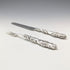 1833 British antique sterling silver dessert cutlery pair, total weight 74g, Thomas Sansom