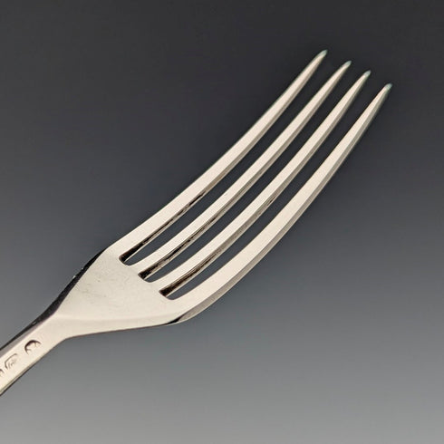 1833 British antique sterling silver dessert cutlery pair, total weight 74g, Thomas Sansom