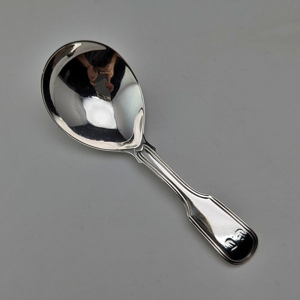 1819 British antique sterling silver tea caddy spoon Thomas Wallis II & Jonathan Hayne