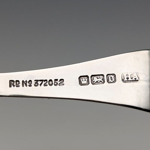 1906 British antique sterling silver tea caddy spoon Atkin Brothers