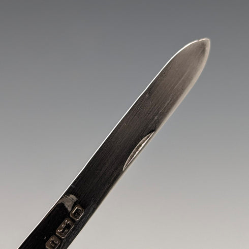 1907 British antique white mother-of-pearl handle, pure silver blade penknife, Arthur Worral Staniforth