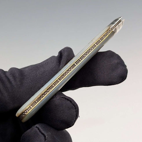 1905 British antique white mother-of-pearl handle, pure silver blade penknife, Lee&Wigful