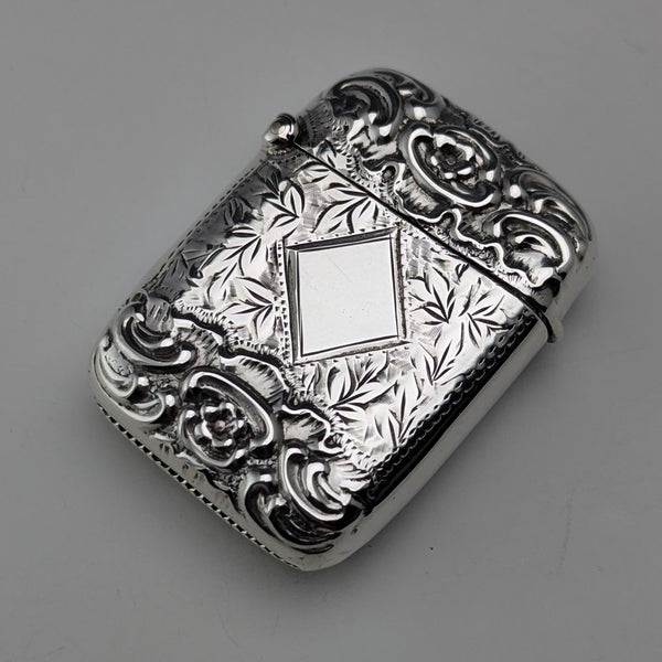 1900 British antique sterling silver Vesta case 24g match case Jones & Crompton