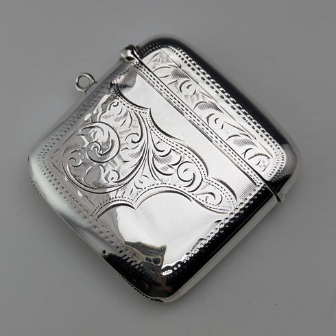 1907 British antique sterling silver Vesta case 31g match case Jones & Crompton