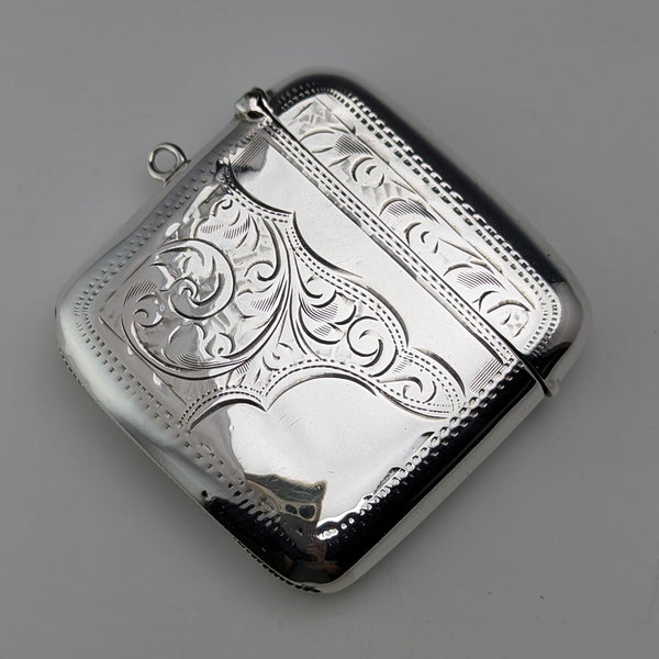 1907 British antique sterling silver Vesta case 31g match case Jones & Crompton