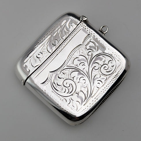 1907 British antique sterling silver Vesta case 31g match case Jones & Crompton