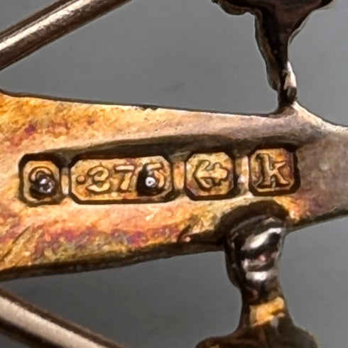 1909年 英国アンティーク 9ctゴールド&パール ペンダントブローチ