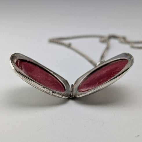 1977 年英國復古純銀盒式吊墜和項鍊 JAC