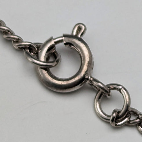 1977 年英國復古純銀盒式吊墜和項鍊 JAC