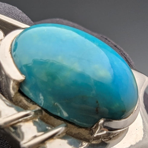 復古純銀底座綠松石吊墜和純銀項鍊