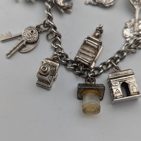 1957 英國復古純銀吊飾手鍊 47 克 WJS