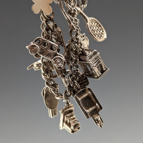 1957 英國復古純銀吊飾手鍊 47 克 WJS