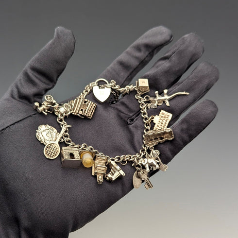 1957 英國復古純銀吊飾手鍊 47 克 WJS