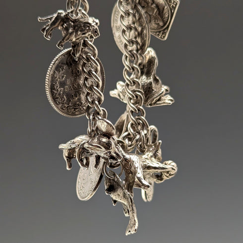 1970 年代英國復古純銀吊飾手鍊 48 克