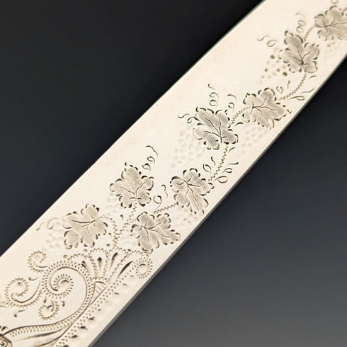 1894 British antique pure silver fruit cutlery set, 12 pairs, 783g total, RF Mosley, in wooden box