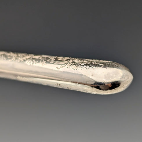 1894 British antique pure silver fruit cutlery set, 12 pairs, 783g total, RF Mosley, in wooden box