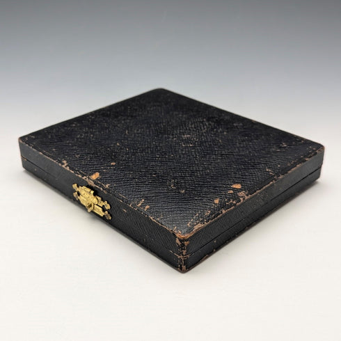 1914 British antique sterling silver tea spoon set of 6 in case, Robert Pringle & Sons