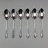 1914 British antique sterling silver tea spoon set of 6 in case, Robert Pringle & Sons