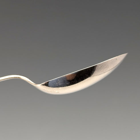 1914 British antique sterling silver tea spoon set of 6 in case, Robert Pringle & Sons