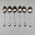 1908 British antique sterling silver tea spoon set of 6 in case by William Devenport