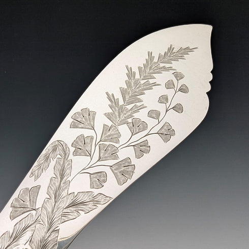 Circa 1900 British Antique Antler Handle Fish Server Set Elizabeth Jane Fairbairns