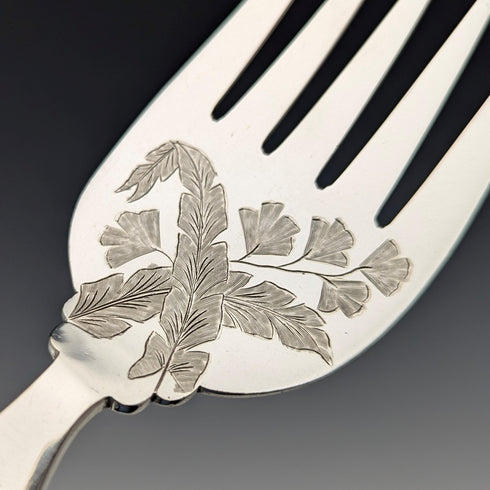 Circa 1900 British Antique Antler Handle Fish Server Set Elizabeth Jane Fairbairns