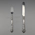 Circa 1850 British antique sterling silver dessert cutlery pair, total weight 87g, Aaron Hadfield
