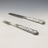 Circa 1850 British antique sterling silver dessert cutlery pair, total weight 87g, Aaron Hadfield