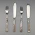 1904 British antique white mother-of-pearl handle, pure silver blade, dessert cutlery, 2 pairs, William Hutton