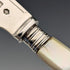 1904 British antique white mother-of-pearl handle, pure silver blade, dessert cutlery, 2 pairs, William Hutton