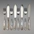 1899 British antique white mother-of-pearl handle, pure silver blade dessert cutlery, 4 pairs, John Sanderson