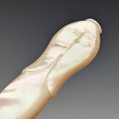 1899 British antique white mother-of-pearl handle, pure silver blade dessert cutlery, 4 pairs, John Sanderson