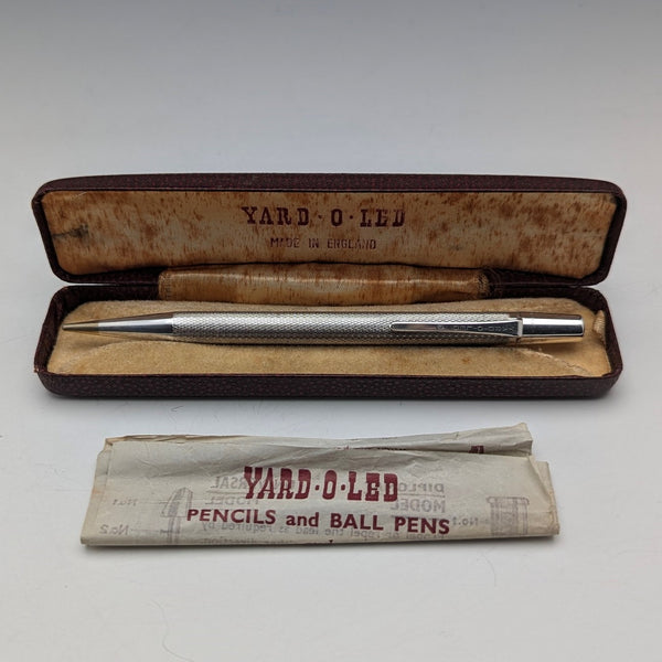 1962 British Yard O' Red Sterling Silver Push-Pull Pencil in Case
