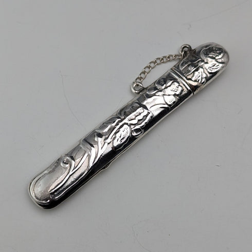 英国ヴィンテージ アール・ヌーヴォー装飾 純銀製ニードルケース