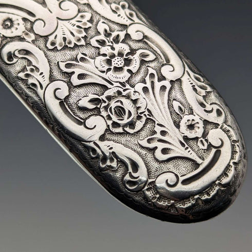 1888 British antique sterling silver chatelaine eyeglass case