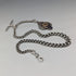 Circa 1900 British antique sterling silver Albert chain 42g enamel decorated sterling silver medal fob