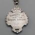 Circa 1900 British antique sterling silver Albert chain 42g enamel decorated sterling silver medal fob