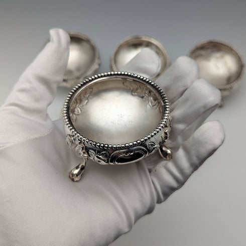 19 世紀末英國古董鍍銀鹽盤 6 件套