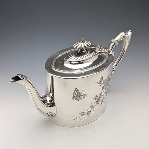 1890年頃 英国アンティーク シルバープレート製ティーポット James Dixon